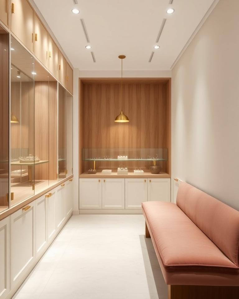 Bangsar retail atelier with white-oak millwork and warm gallery lighting